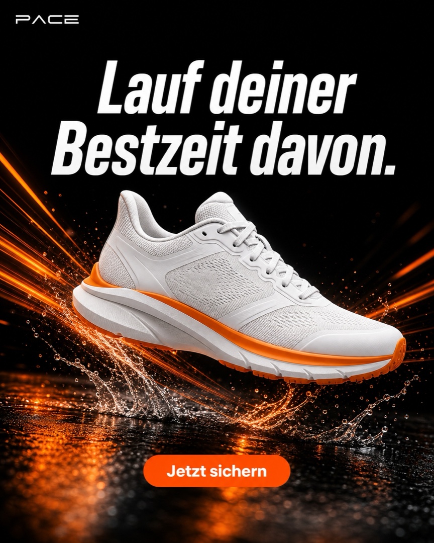 Sneaker im dynamischen Premium-Ad